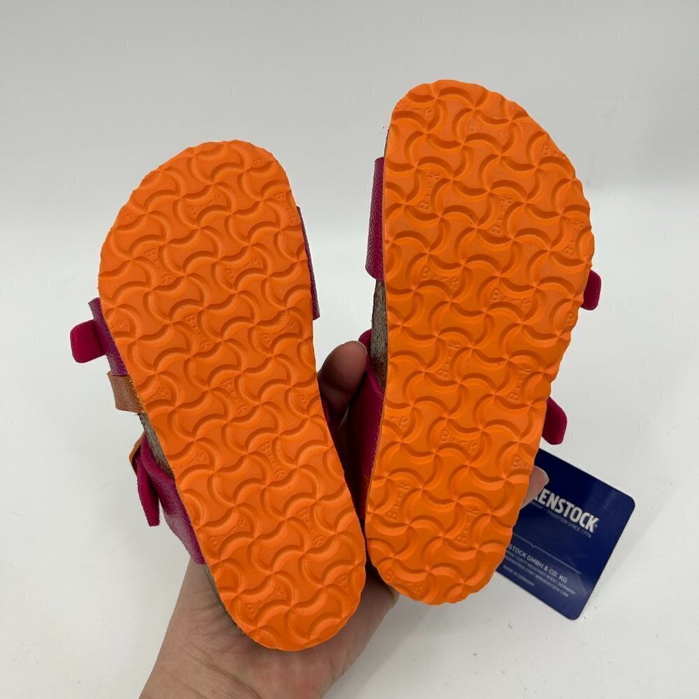 NIB BIRKENSTOCK Girls Salina Metallic Orange Pink Slip On Sandals Shoes 26 / 8 - Picture 5 of 5